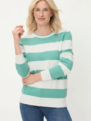 Miętowy sweter damski Henny w paski – Soft Vibes Olsen