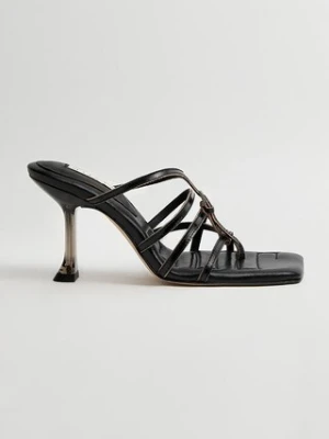 Miista klapki na szpilce damskie skórzane Koya