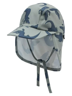 mikk-line Czapka w kolorze szaro-granatowym z osłoną karku rozmiar: 86 / 92