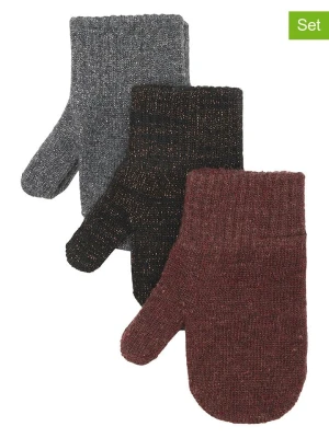 mikk-line Rękawiczki (3 pary) w kolorze brązowo-szarym rozmiar: 50-92