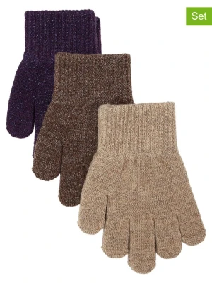 mikk-line Rękawiczki (3 pary) w kolorze brązowym rozmiar: 128-176