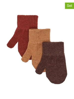 mikk-line Rękawiczki (3 pary) w kolorze ciemnobrązowym, karmelowym i bordowym rozmiar: 50-92