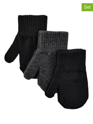 mikk-line Rękawiczki (3 pary) w kolorze czarnym i antracytowym rozmiar: 92-104