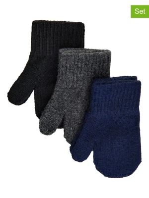 mikk-line Rękawiczki (3 pary) w kolorze granatowym, antracytowym i czarnym rozmiar: 92-104