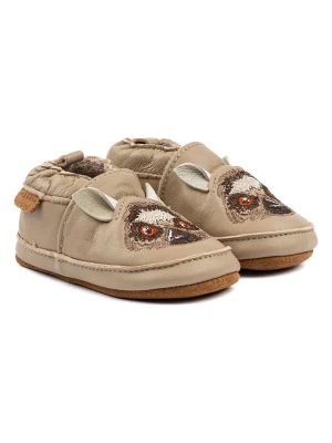 mikk-line Skórzane buty w kolorze jasnobrązowym do nauki chodzenia rozmiar: 26/27