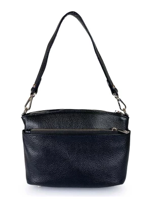 Mila Blu Skórzana torebka "Dafne" w kolorze czarnym - 22 x 18 x 8 cm rozmiar: onesize