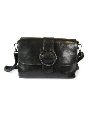 Mila Blu Skórzana torebka "Ginestra" w kolorze czarnym - 21 x 16 x 7 cm rozmiar: onesize
