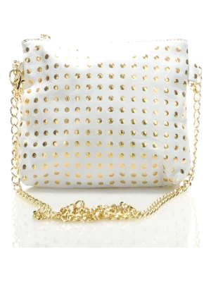 Mila Blu Skórzana torebka "Ninfea" w kolorze złoto-białym - 20 x 22 x 2 cm rozmiar: onesize
