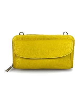 Mila Blu Skórzany portfel "Eringio" w kolorze żółtym - 20 x 12 x 3 cm rozmiar: onesize
