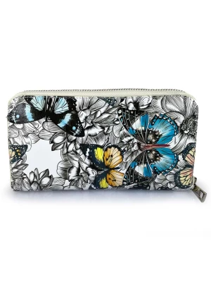 Mila Blu Skórzany portfel "Rovere" ze wzorem - 20 x 11 x 2 cm rozmiar: onesize