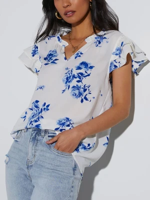 Milan Kiss Bluzka w kolorze biało-niebieskim rozmiar: M