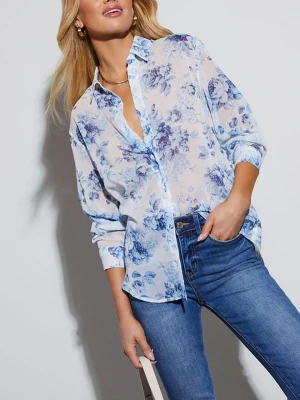 Milan Kiss Bluzka w kolorze biało-niebieskim rozmiar: S