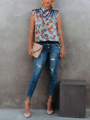 Milan Kiss Bluzka w kolorze błękitno-pomarańczowym rozmiar: M