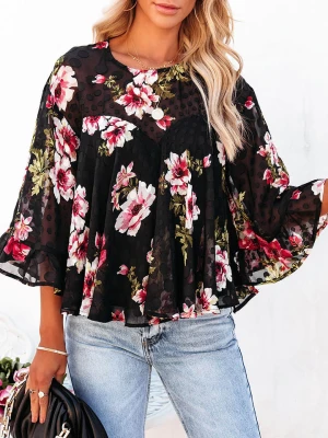 Milan Kiss Bluzka w kolorze czarno-jasnoróżowym rozmiar: XL