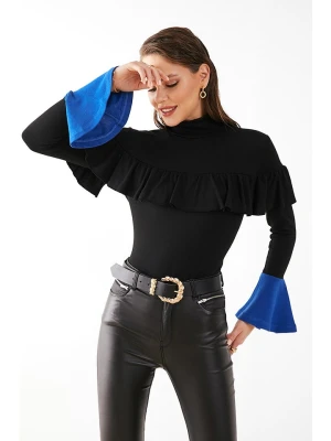 Milan Kiss Bluzka w kolorze czarno-niebieskim rozmiar: L