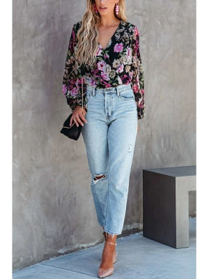 Milan Kiss Bluzka w kolorze czarno-różowym ze wzorem rozmiar: S