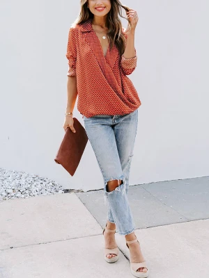 Milan Kiss Bluzka w kolorze czerwono-białym rozmiar: S