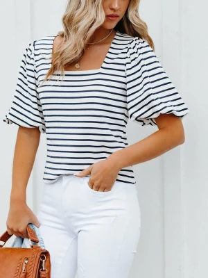 Milan Kiss Bluzka w kolorze kremowo-czarnym rozmiar: S