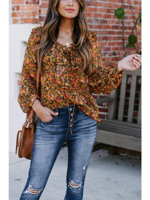 Milan Kiss Bluzka w kolorze pomarańczowym ze wzorem rozmiar: L