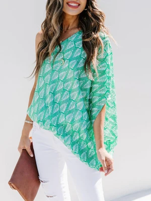 Milan Kiss Bluzka w kolorze zielono-białym rozmiar: L