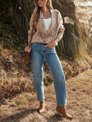 Milan Kiss Kardigan w kolorze jasnobrązowym rozmiar: L