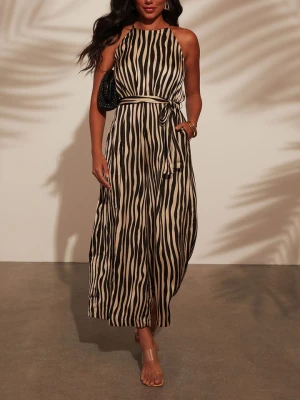 Milan Kiss Kombinezon w kolorze czarno-beżowym rozmiar: S