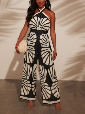Milan Kiss Kombinezon w kolorze czarno-kremowym rozmiar: S