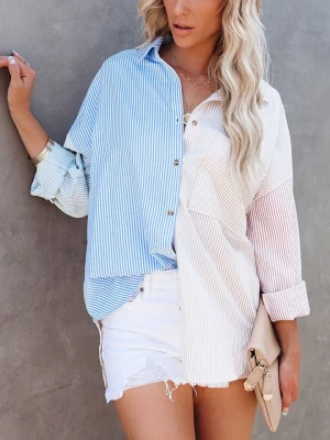 Milan Kiss Koszula w kolorze błękitno-beżowym rozmiar: M