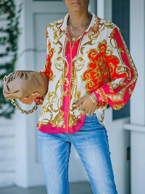 Milan Kiss Koszula w kolorze pomarańczowo-kremowo-różowym rozmiar: L