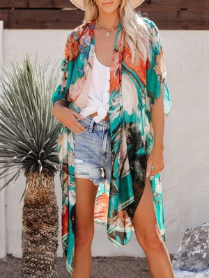 Milan Kiss Narzutka w kolorze zielonym ze wzorem rozmiar: M