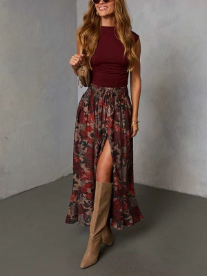 Milan Kiss Spódnica w kolorze czerwono-beżowym rozmiar: M