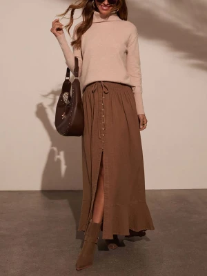 Milan Kiss Spódnica w kolorze jasnobrązowym rozmiar: XL