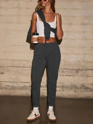 Milan Kiss Spodnie dresowe w kolorze antracytowym rozmiar: S