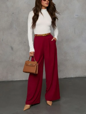 Milan Kiss Spodnie w kolorze bordowym rozmiar: M