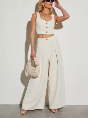 Milan Kiss Spodnie w kolorze kremowym rozmiar: L