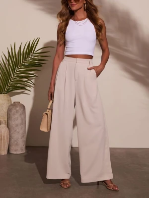 Milan Kiss Spodnie w kolorze kremowym rozmiar: L