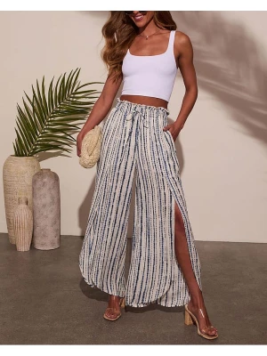 Milan Kiss Spodnie w kolorze niebiesko-białym rozmiar: XL