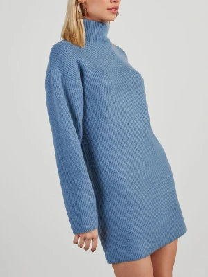 Milan Kiss Sukienka dzianinowa w kolorze błękitnym rozmiar: L