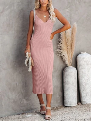 Milan Kiss Sukienka dzianinowa w kolorze jasnoróżowym rozmiar: S