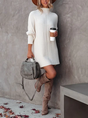 Milan Kiss Sukienka dzianinowa w kolorze kremowym rozmiar: XL
