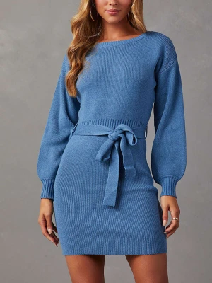 Milan Kiss Sukienka dzianinowa w kolorze niebieskim rozmiar: XL