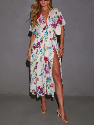 Milan Kiss Sukienka w kolorze biało-zielono-niebieskim rozmiar: S