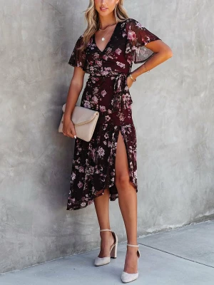 Milan Kiss Sukienka w kolorze bordowym rozmiar: S