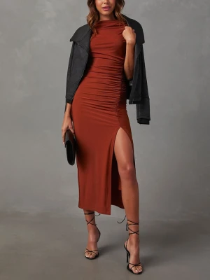 Milan Kiss Sukienka w kolorze brązowo-czerwonym rozmiar: XL