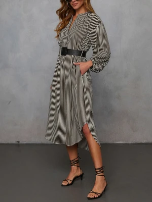 Milan Kiss Sukienka w kolorze czarno-beżowym rozmiar: XL