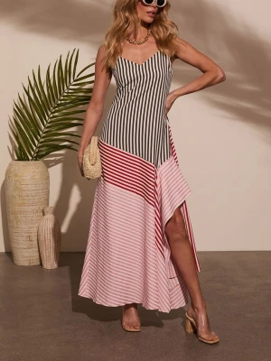 Milan Kiss Sukienka w kolorze czarno-czerwono-jasnoróżowym rozmiar: M