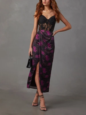 Milan Kiss Sukienka w kolorze czarno-fioletowo-czerwonym rozmiar: XL