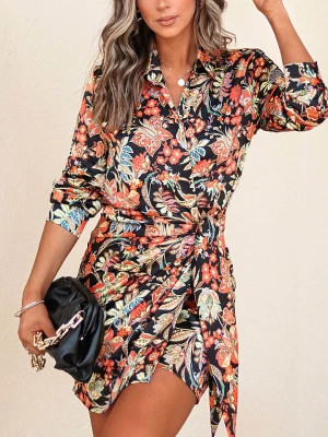 Milan Kiss Sukienka w kolorze czarno-pomarańczowym rozmiar: L