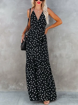 Milan Kiss Sukienka w kolorze czarnym ze wzorem rozmiar: L