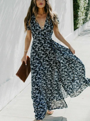 Milan Kiss Sukienka w kolorze czarnym ze wzorem rozmiar: S